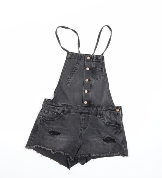 Denim co. Womens Black  Denim Dungaree One-Piece Size 10 L3 in