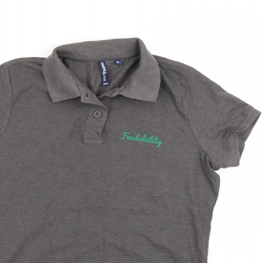 Asquith & Fox Womens Grey   Basic Polo Size M