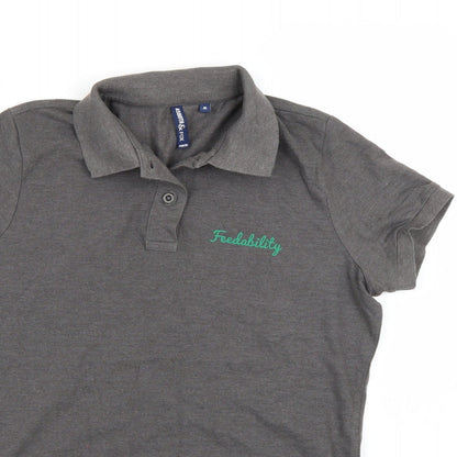 Asquith & Fox Womens Grey   Basic Polo Size M