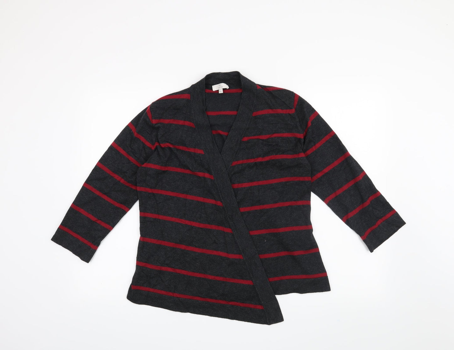 CC Womens Grey Striped  Cardigan Jumper Size M