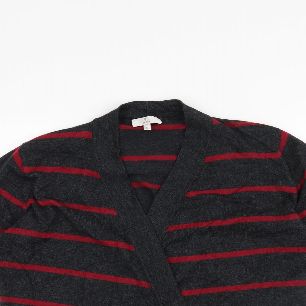 CC Womens Grey Striped  Cardigan Jumper Size M