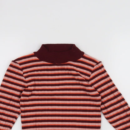 Primark Womens Orange Striped  Pullover Jumper Size 6