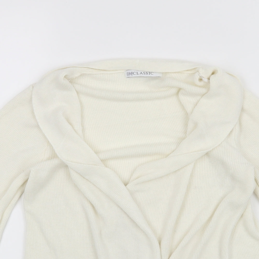 Classic Womens White   Cardigan Jumper Size 8
