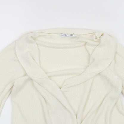 Classic Womens White   Cardigan Jumper Size 8