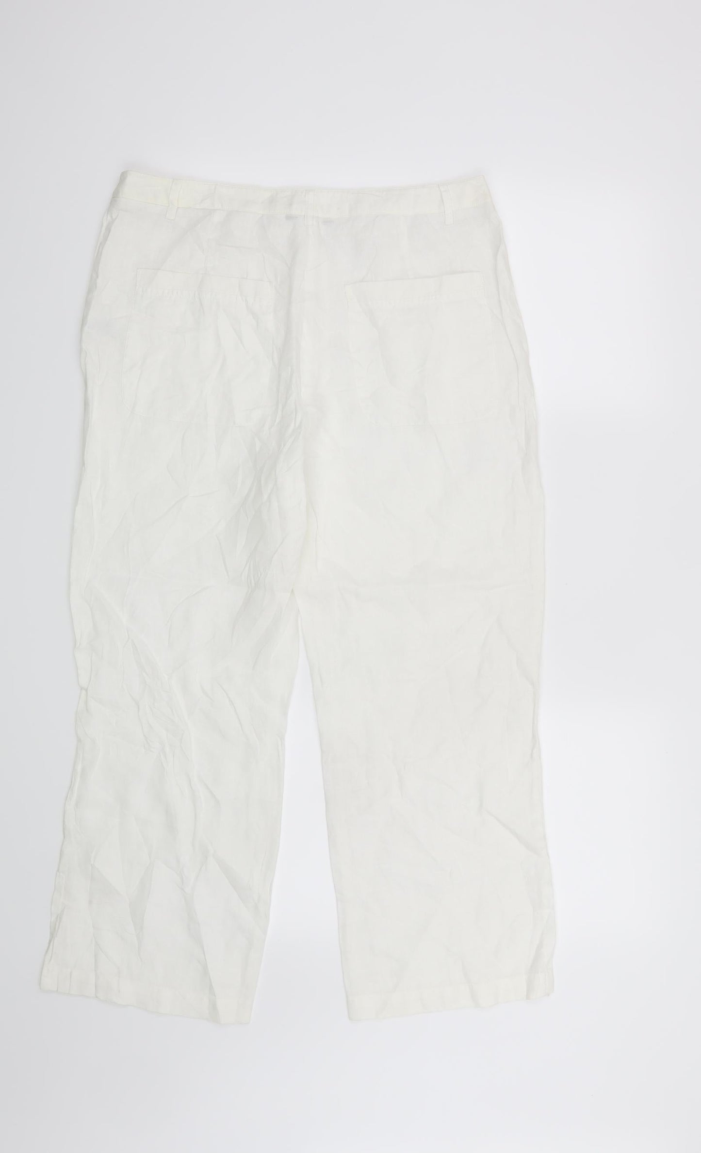 Michelle Womens White   Cropped Trousers Size 10 L23 in