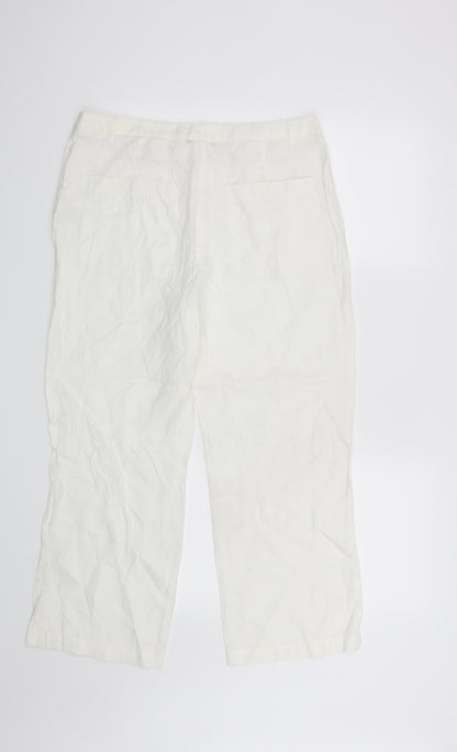Michelle Womens White   Cropped Trousers Size 10 L23 in