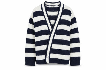 M&Co Womens Blue Striped  Cape Jumper Size M