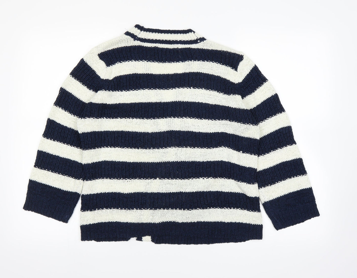 M&Co Womens Blue Striped  Cape Jumper Size M