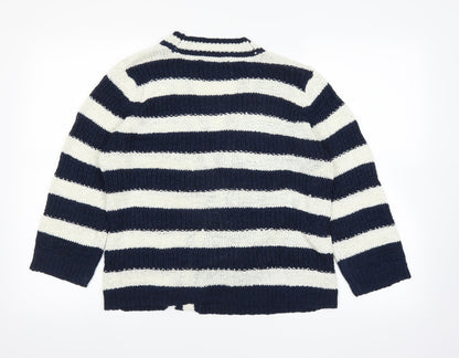 M&Co Womens Blue Striped  Cape Jumper Size M