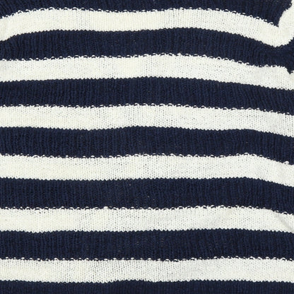 M&Co Womens Blue Striped  Cape Jumper Size M