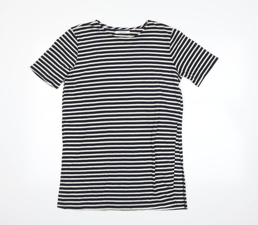 Glamorous Womens Blue Striped  Basic T-Shirt Size S