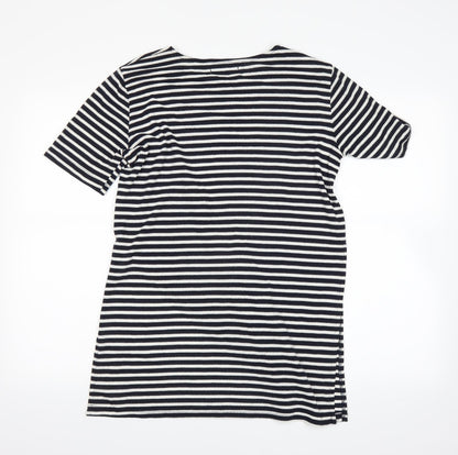 Glamorous Womens Blue Striped  Basic T-Shirt Size S
