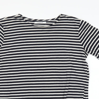 Glamorous Womens Blue Striped  Basic T-Shirt Size S