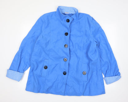 Womens UK Size L Anne De Lancay Blue Overcoat