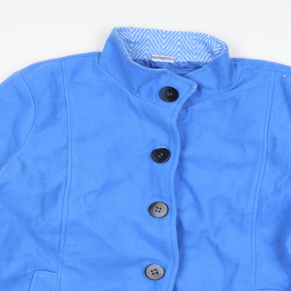 Womens UK Size L Anne De Lancay Blue Overcoat