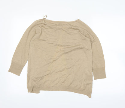 Womens UK Size S Zara Brown Basic T-Shirt