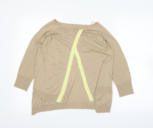 Womens UK Size S Zara Brown Basic T-Shirt