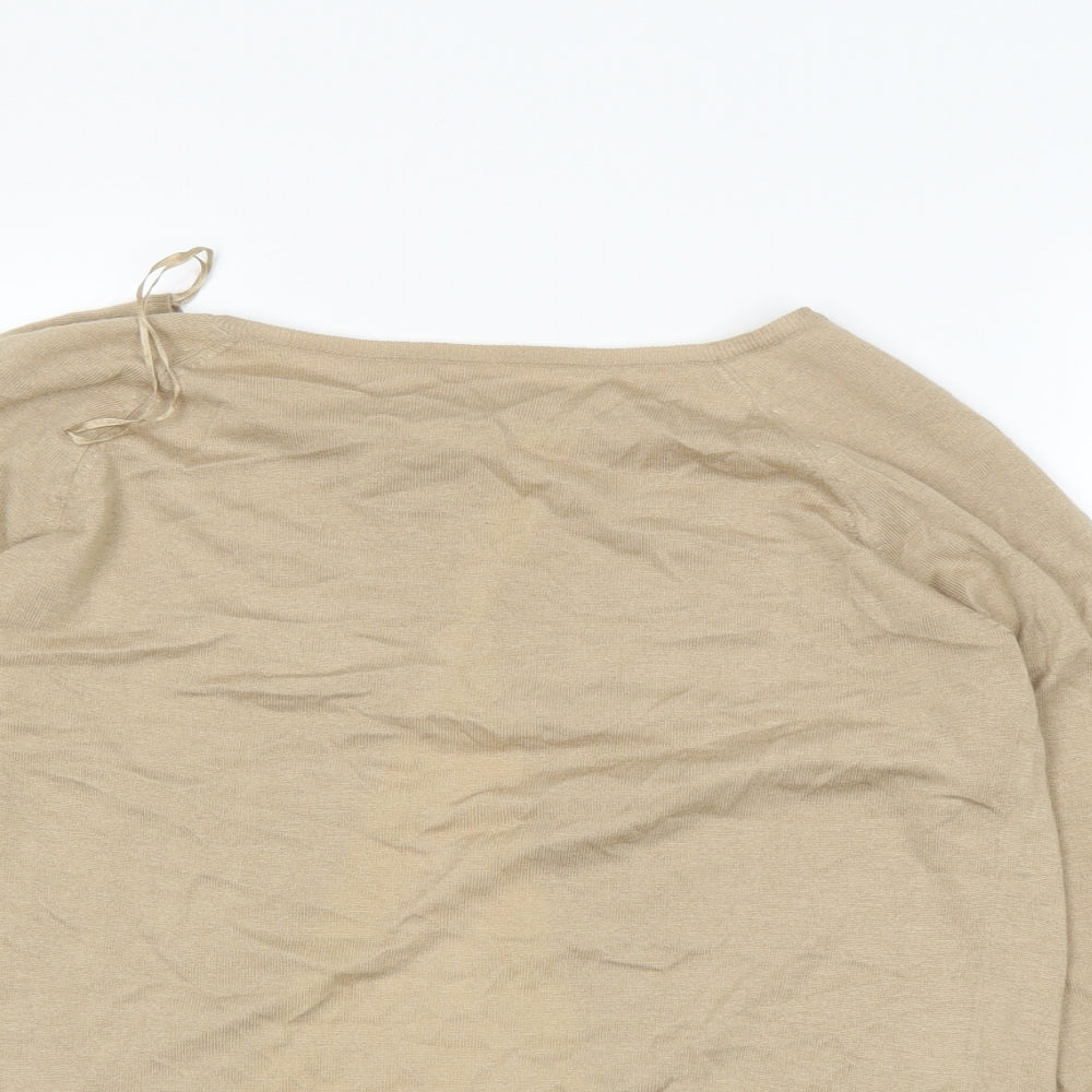 Womens UK Size S Zara Brown Basic T-Shirt
