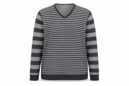 Easy Womens Blue Striped  Pullover Jumper Size 2XL