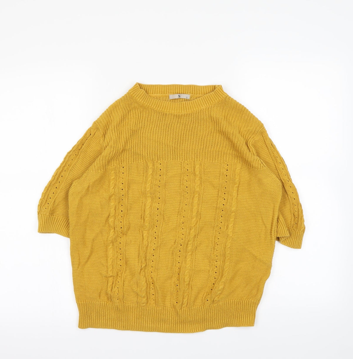 Tu Womens Yellow   Henley Jumper Size 12