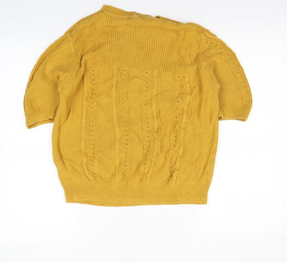 Tu Womens Yellow   Henley Jumper Size 12