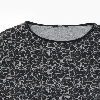 George Womens Black Animal Print  Pullover Sweatshirt Size 16