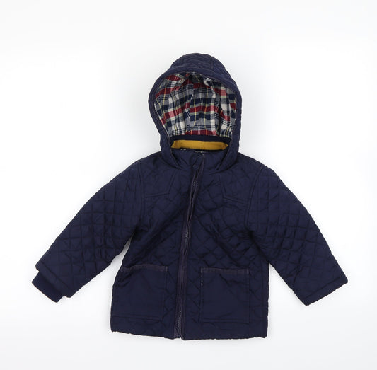 m&S Boys Blue   Basic Coat Coat Size 18-24 Months