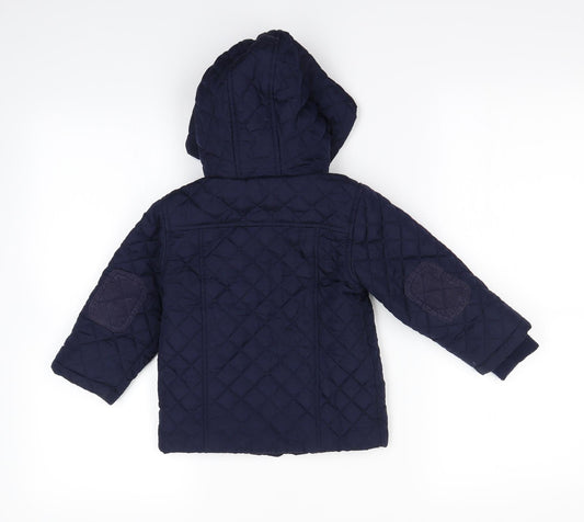 m&S Boys Blue   Basic Coat Coat Size 18-24 Months