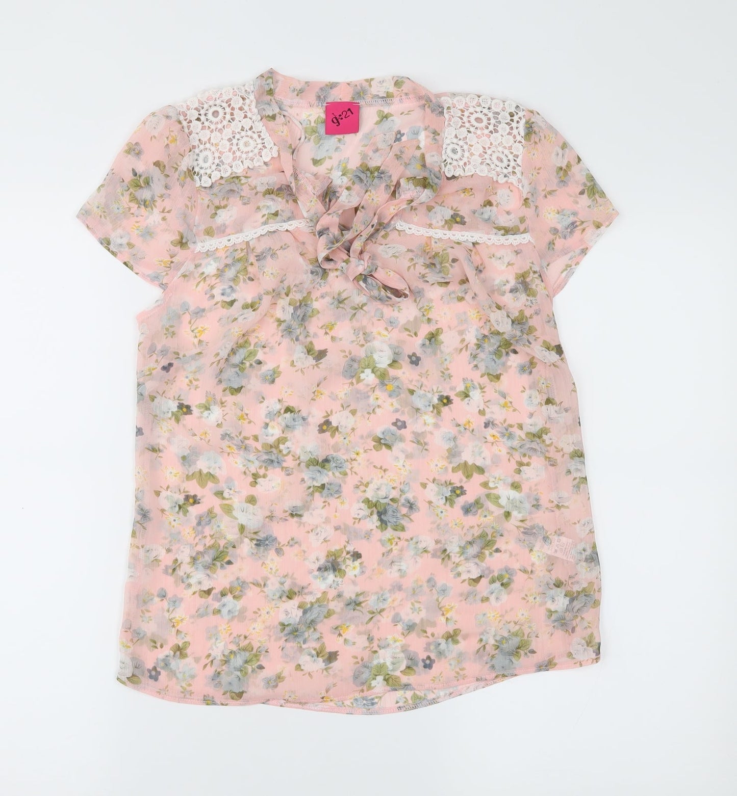 G:21 Womens Pink Floral  Basic Blouse Size 8