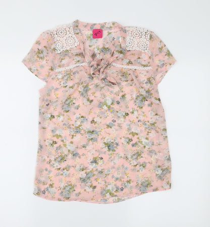 G:21 Womens Pink Floral  Basic Blouse Size 8
