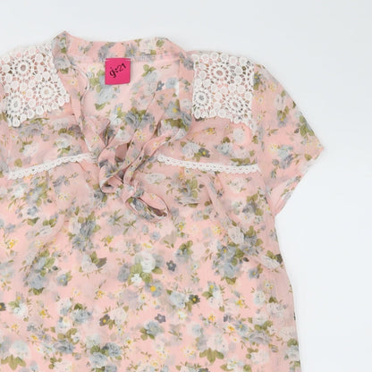G:21 Womens Pink Floral  Basic Blouse Size 8