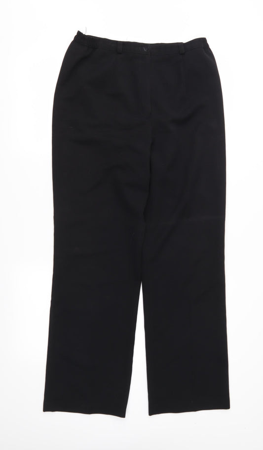 Womens UK Size 12 Preworn Regular Fit  Black Trousers