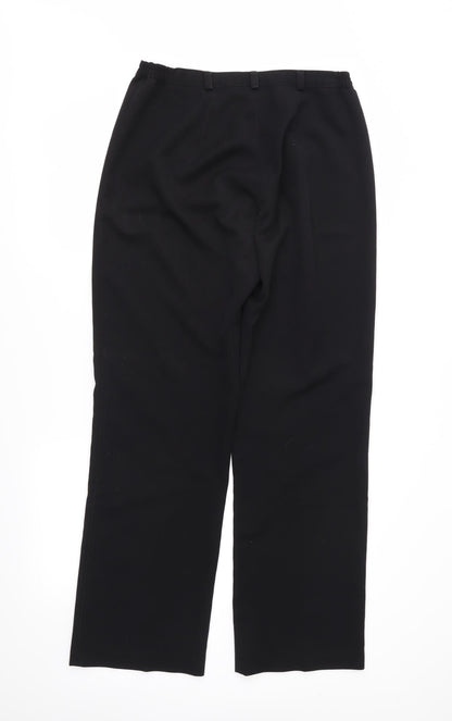 Womens UK Size 12 Preworn Regular Fit  Black Trousers