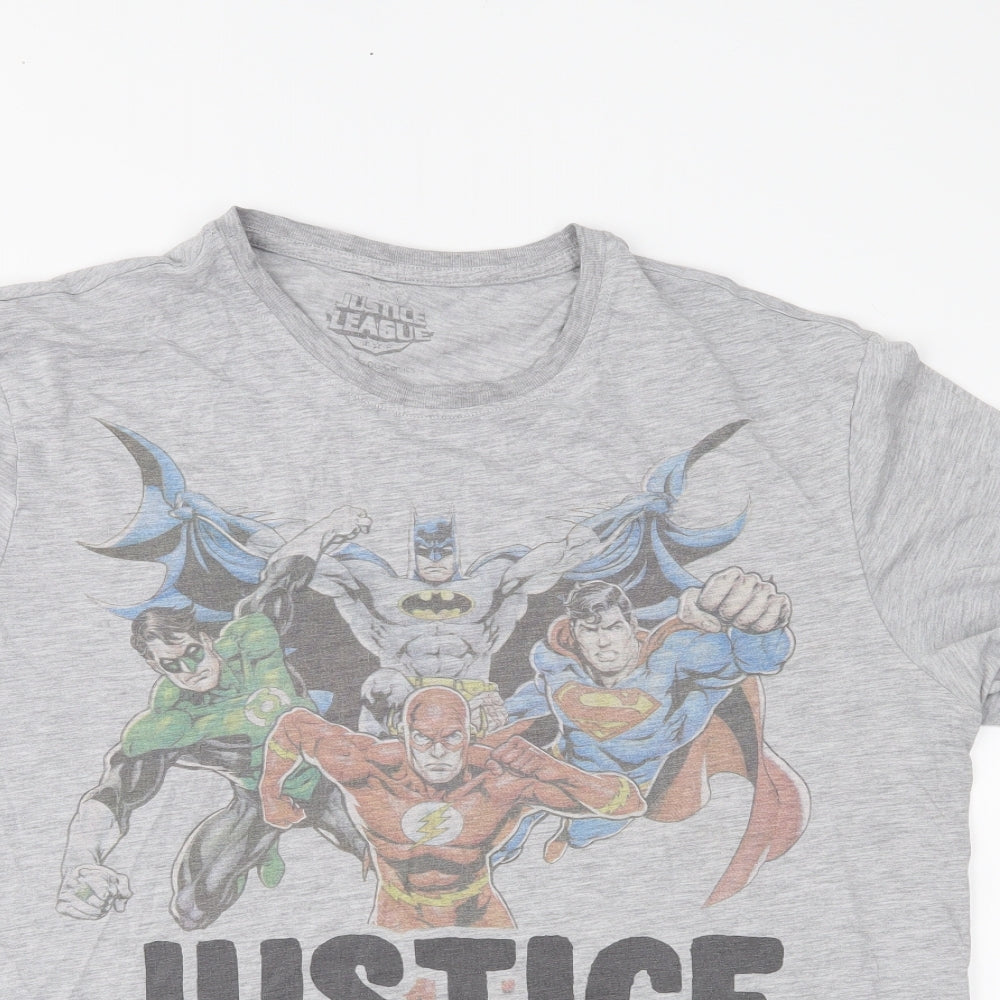 Justice League Mens Grey    T-Shirt Size L