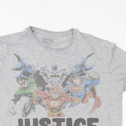 Justice League Mens Grey    T-Shirt Size L