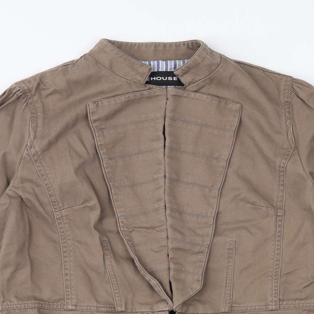 WAREHOSUE Womens Brown   Jacket Coat Size 12