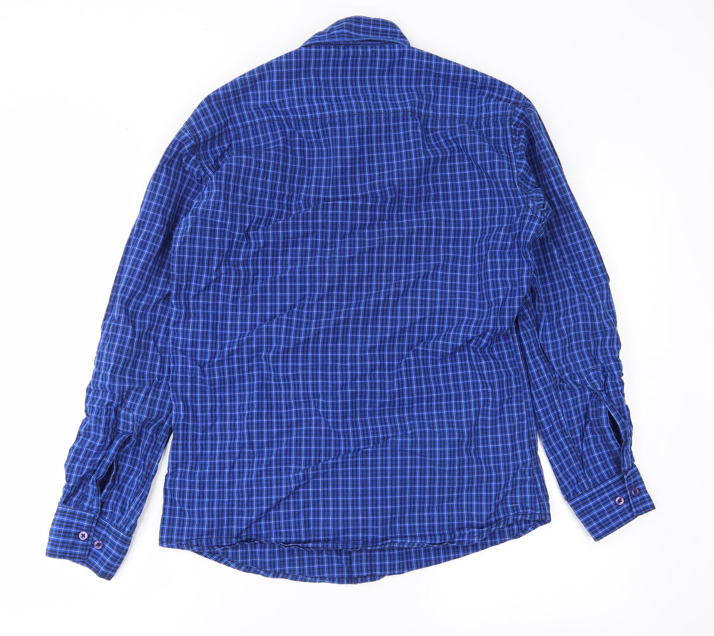 Mens UK Size L hiprofile Blue  Button-Up Long Sleeve Casual Shirt