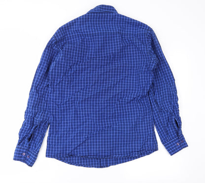 Mens UK Size L hiprofile Blue  Button-Up Long Sleeve Casual Shirt