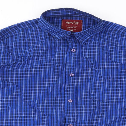 Mens UK Size L hiprofile Blue  Button-Up Long Sleeve Casual Shirt