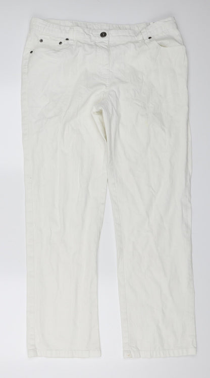Matalan Womens White   Straight Jeans Size 14 L28 in