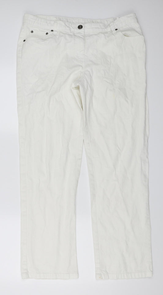 Matalan Womens White   Straight Jeans Size 14 L28 in