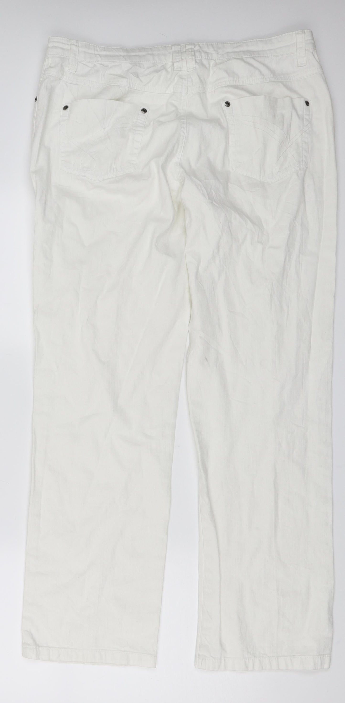 Matalan Womens White   Straight Jeans Size 14 L28 in