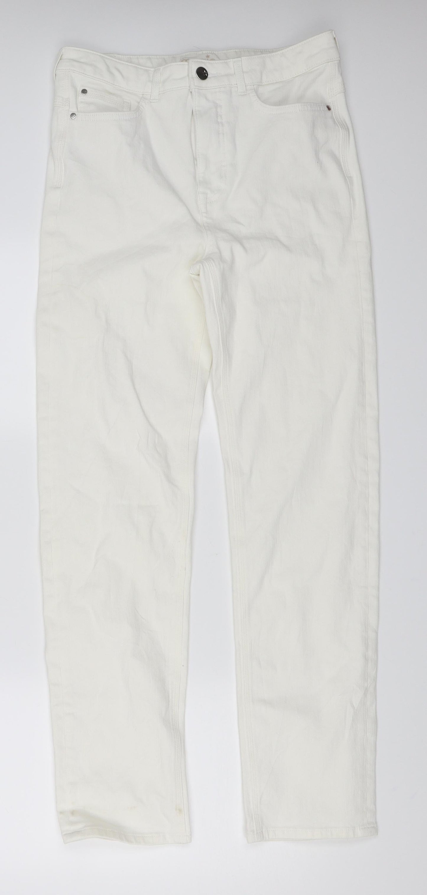 Womens UK Size 31 in Marks and Spencer Regular Fit Straight White Jeans