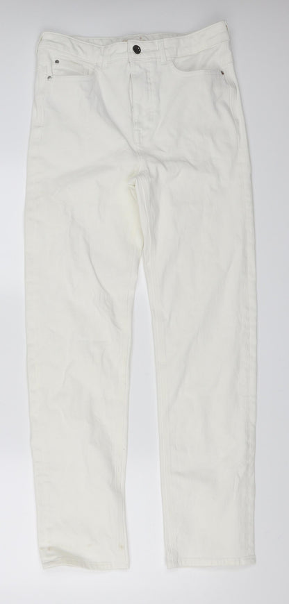 Womens UK Size 31 in Marks and Spencer Regular Fit Straight White Jeans