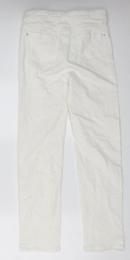 Womens UK Size 31 in Marks and Spencer Regular Fit Straight White Jeans