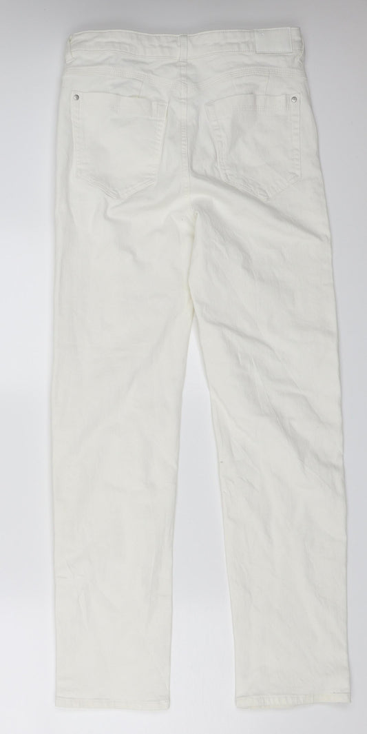 Womens UK Size 31 in Marks and Spencer Regular Fit Straight White Jeans