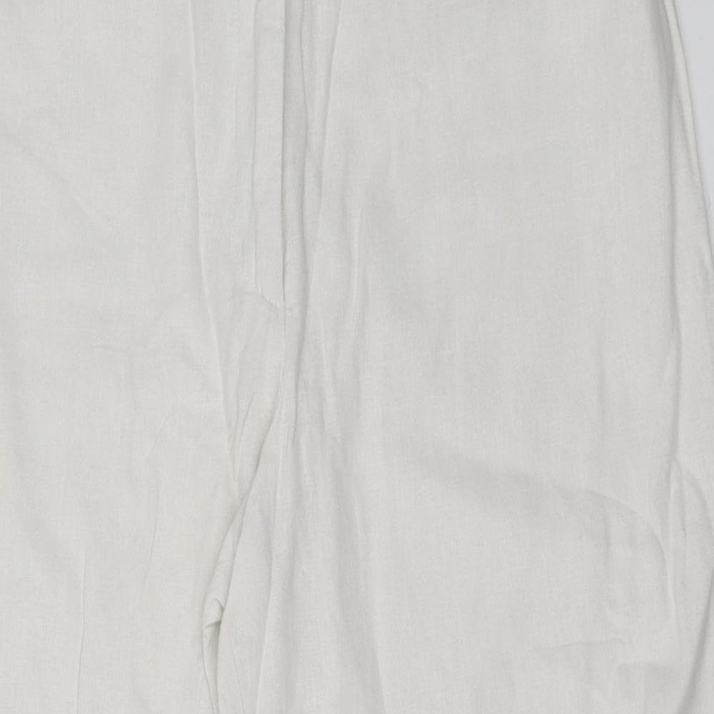 Ellie Louis Womens White   Trousers  Size 12 L22 in