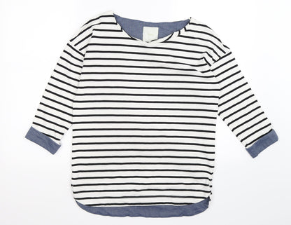 NEXT Womens White Striped  Pullover Jumper Size 8