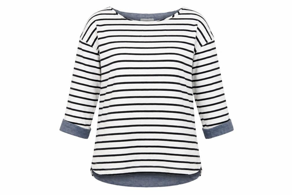 Next Womens White Striped  Pullover Jumper Size 8