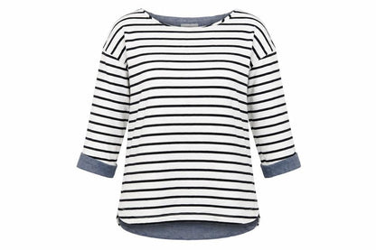 Next Womens White Striped  Pullover Jumper Size 8